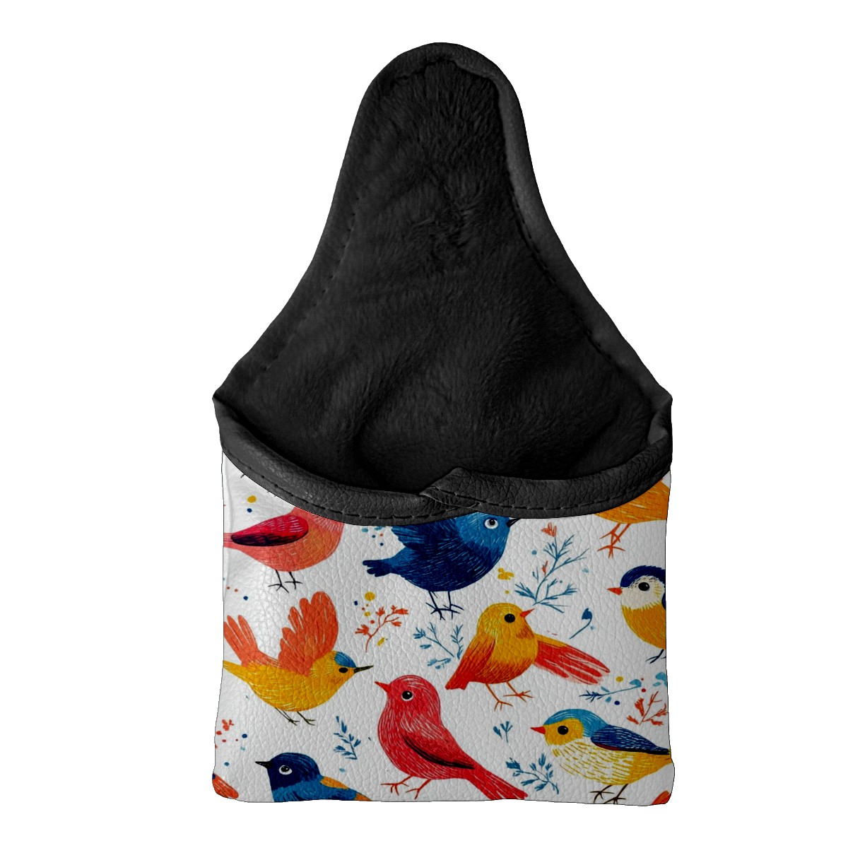 Golf Mallet Putter Cover Premium Leather Golf Putter Head Cover with Magnetic Closure Golf Cover for Men and Women Colorful Bird
