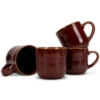 Elanze Designs Burnt Auburn Red Glossy Rainbow Reactive Glaze 17 ounce Stoneware Coffee Cup Mugs Set of 4