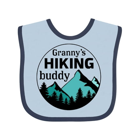 

Inktastic Granny s Hiking Buddy with Mountains and Trees Gift Baby Boy or Baby Girl Bib