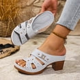 thumbnail image 3 of SACFOF Womens Open Toe Sandals Summer Casual Non Slip Slippers Orthopedic Chunky Low Heels Open Toe Casual Summer Dressy Walking Beach Slippers Hollow Out Shoes, 3 of 6