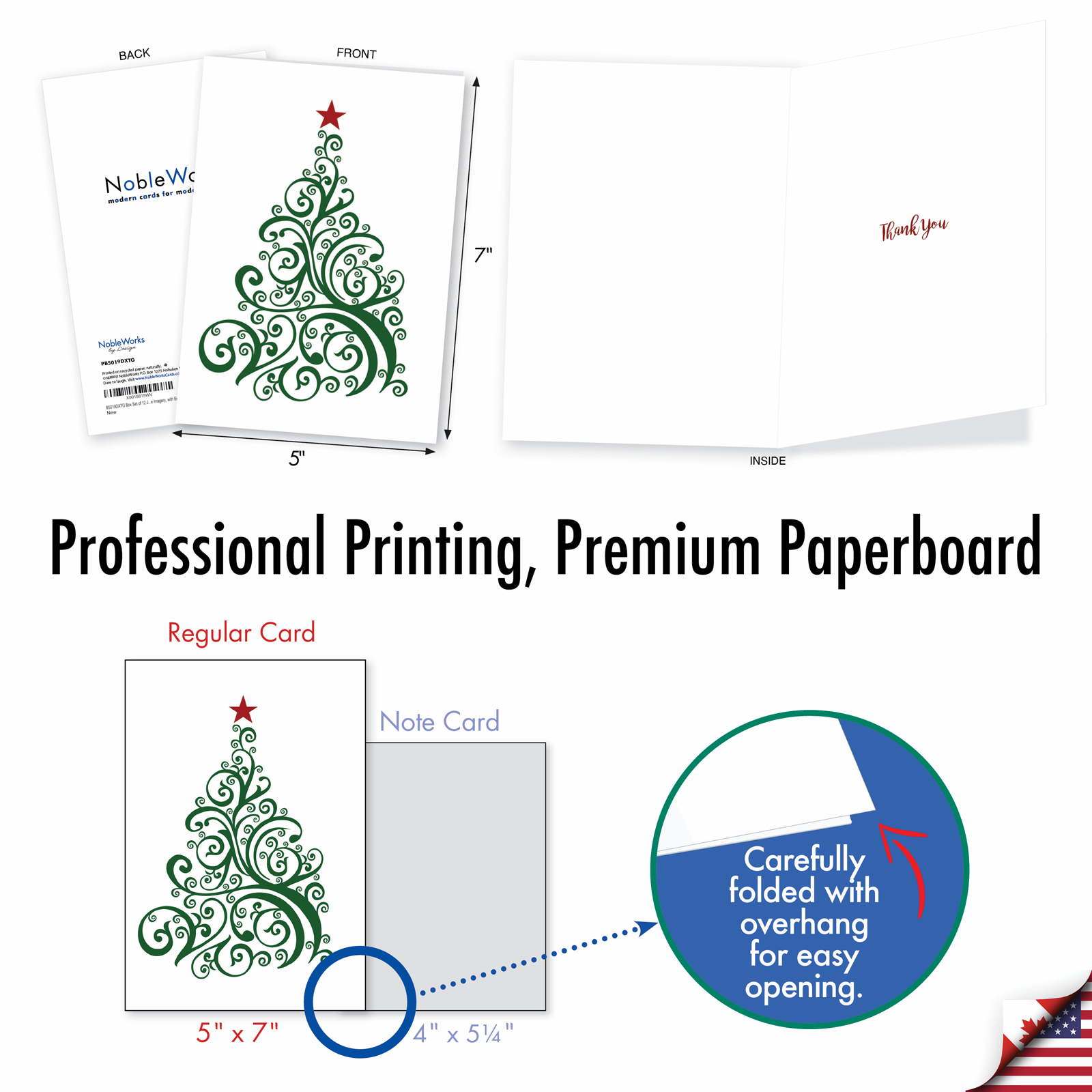 12 Christmas Thank You Cards Pack (1 Design, 12 Cards) - Fir You B5019DXTG