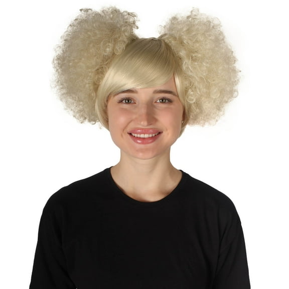 HPO Adult Women's Clown Puff Wig, Blonde Color Cosplay Halloween Head Wig, Premium Breathable Capless Cap, Made of Synthetic Fiber