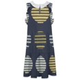 thumbnail image 4 of Striped Circles Navy Background Women's Fashion Casual Dress Summer Stand Up Collar Ruffles Sleeve Dress Elegant Dresses, 4 of 4