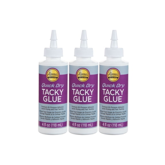 Aleene's Quick Dry Tacky Glue, All-Purpose Adhesive, Quick Drying and Fast Tacking, 4 fl oz 3-Pack