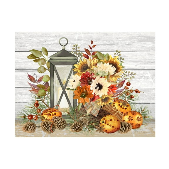 Canvas Wall Art - Jean Plout 'Fall Lantern B' Wall Art for Living Room, Bedroom, or Office Décor by Trademark Fine Art - 19 x 14 Inches