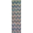 thumbnail image 2 of SAFAVIEH Nantucket Warner Zigzag Stipes Runner Rug, Beige/Blue, 2'3" x 6', 2 of 7