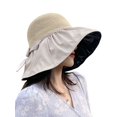 thumbnail image 4 of Deago Womens Mesh Sun Hats Wide Brim UV Protection UPF 50+ Summer Hat Foldable Beach Hats for Women (Khaki), 4 of 8