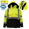 thumbnail image 7 of Men's Ansi Class 3 High Visibility Safety Bomber Jacket With Zipper, PVC Pocket, Black Bottom,Lime/J8512-5XL, 7 of 7
