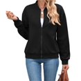 thumbnail image 5 of Wevis Autumn Zip Up Jacket for Women Long Sleeve Stand Collar Short Coat Casual Loose Fall Coat, 5 of 6