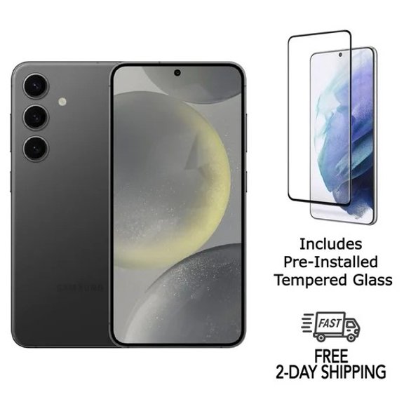 Pre-Owned Samsung Galaxy S24 5G S921U (Fully Unlocked) 128GB Onyx Black w/ Pre-Installed Tempered Glass