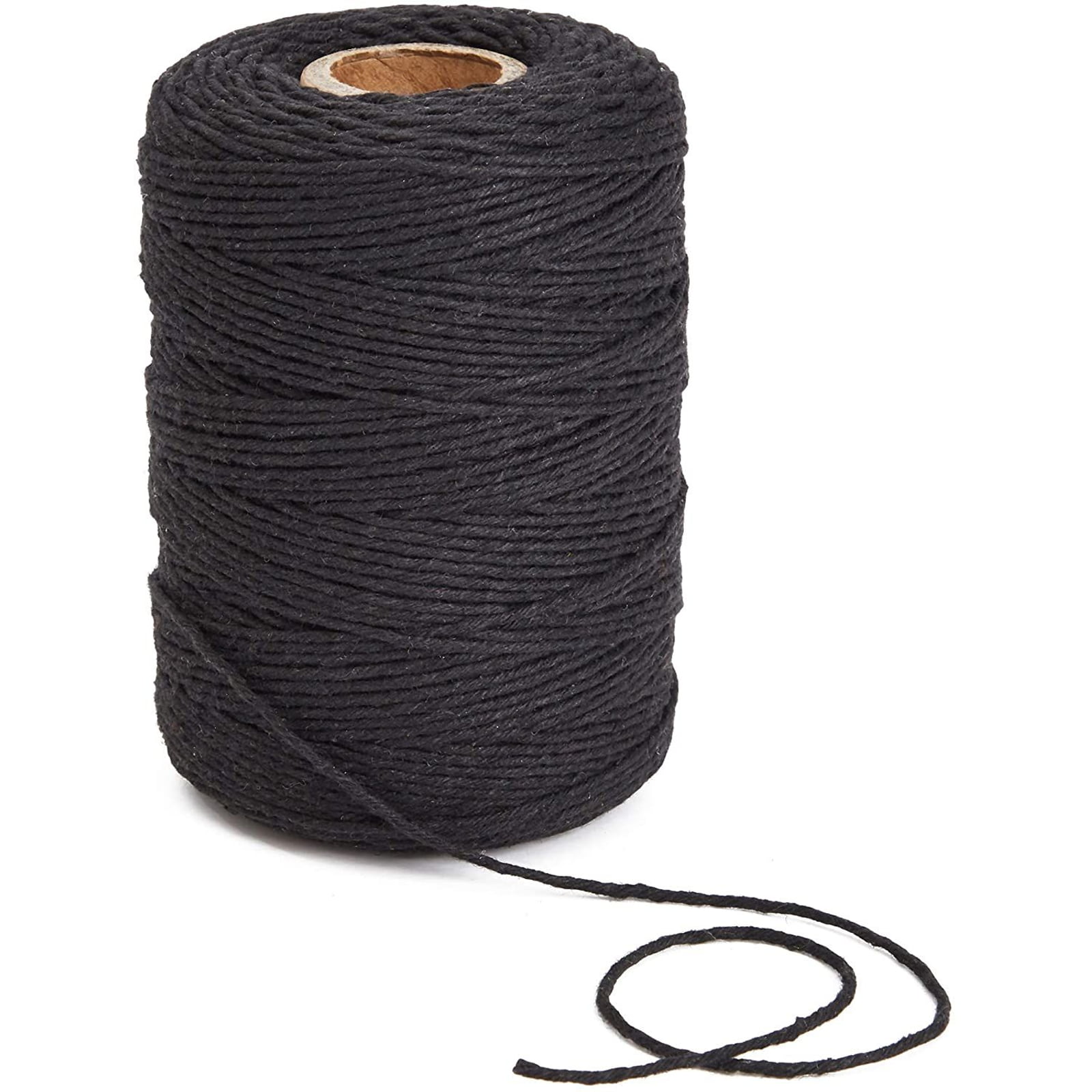 2mm Cotton Black Twine String Rope for DIY Art & Crafts Gift Wrapping  Decorative Packing, 200 yards