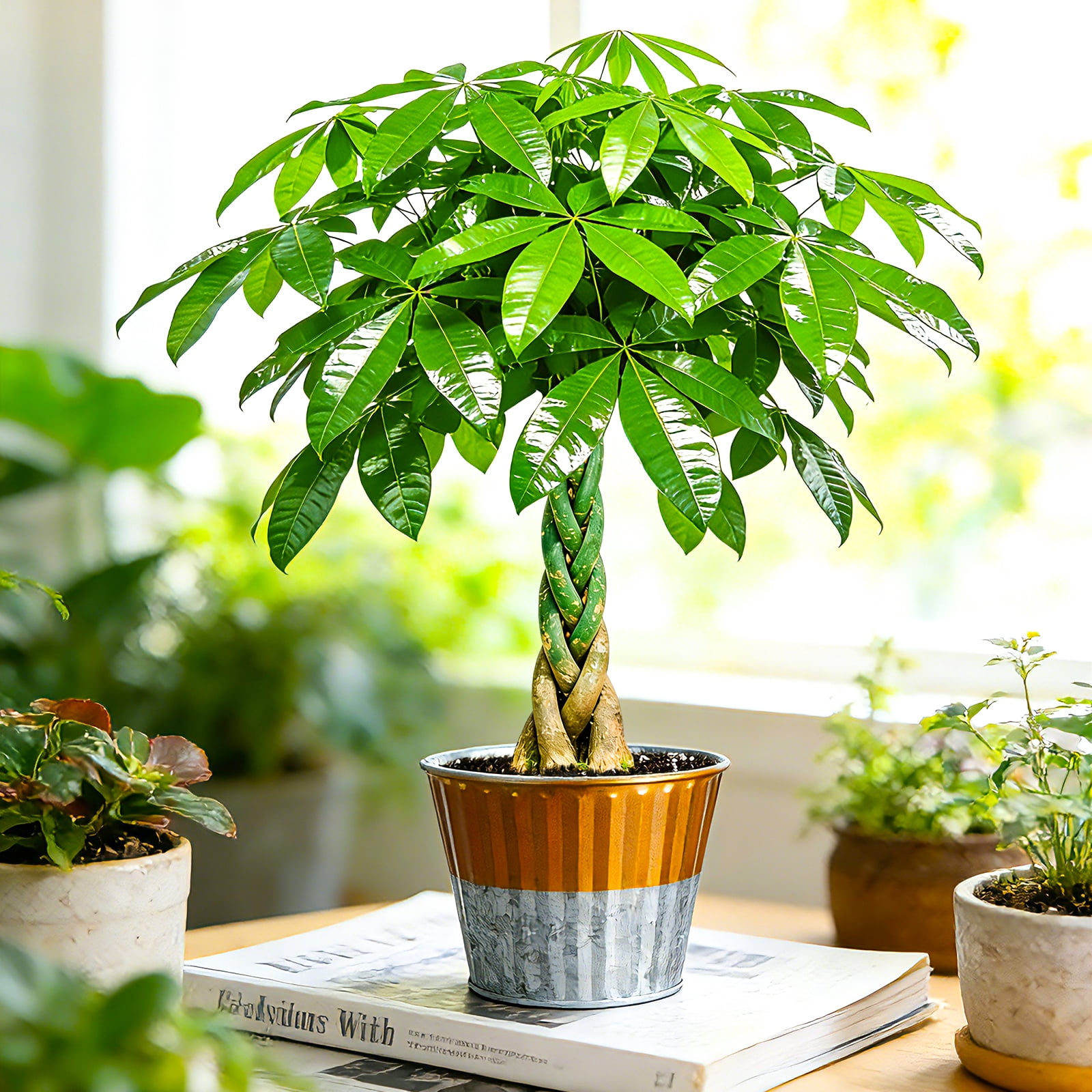 8“-12" Tall Pachira Braided Money Tree, Live Plants Easy to Grow Houseplant, Indoor Bonsai,Gift for Mom