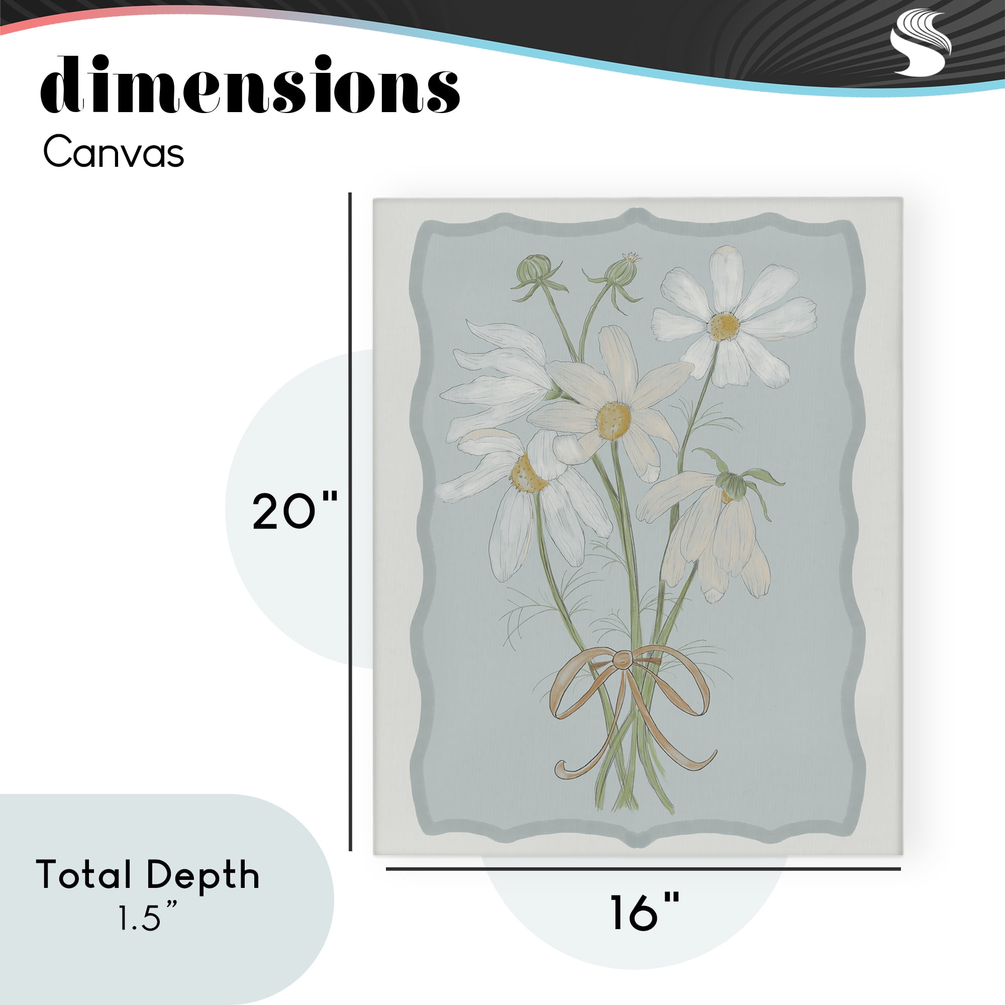 Spring Clippings Daisies Canvas Wall Art, design by Leslie Hermosa
