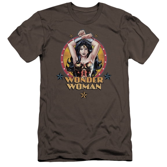 Jla - Powerful Woman - Premium Slim Fit Short Sleeve Shirt - Large
