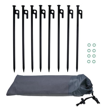 8 Pack Tent Stakes Heavy Duty Metal Tent Pegs for Camping Steel Tent Stakes 12 inch