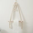 thumbnail image 1 of Soporte de papel higiénico perfecl con borla de montaje en pared beige, 1 of 8