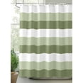 thumbnail image 2 of Fsddascl Sage Green White Striped Shower Curtain Set - Long 72" x 84" Washable Bathtub Curtain with 12 Hooks, Farmhouse Stripes Waterproof Fabric Stall Shower Curtains for Bathroom/Bathtub Décor, 2 of 6