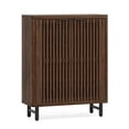 thumbnail image 2 of Spaco 6-Tier Wooden Shoe Cabinet with Louvered Doors & Adjustable Shelves, Sleek and Modern Shoe Cabinet for Indoor as Home, Office, Dark Walnut, 2 of 5
