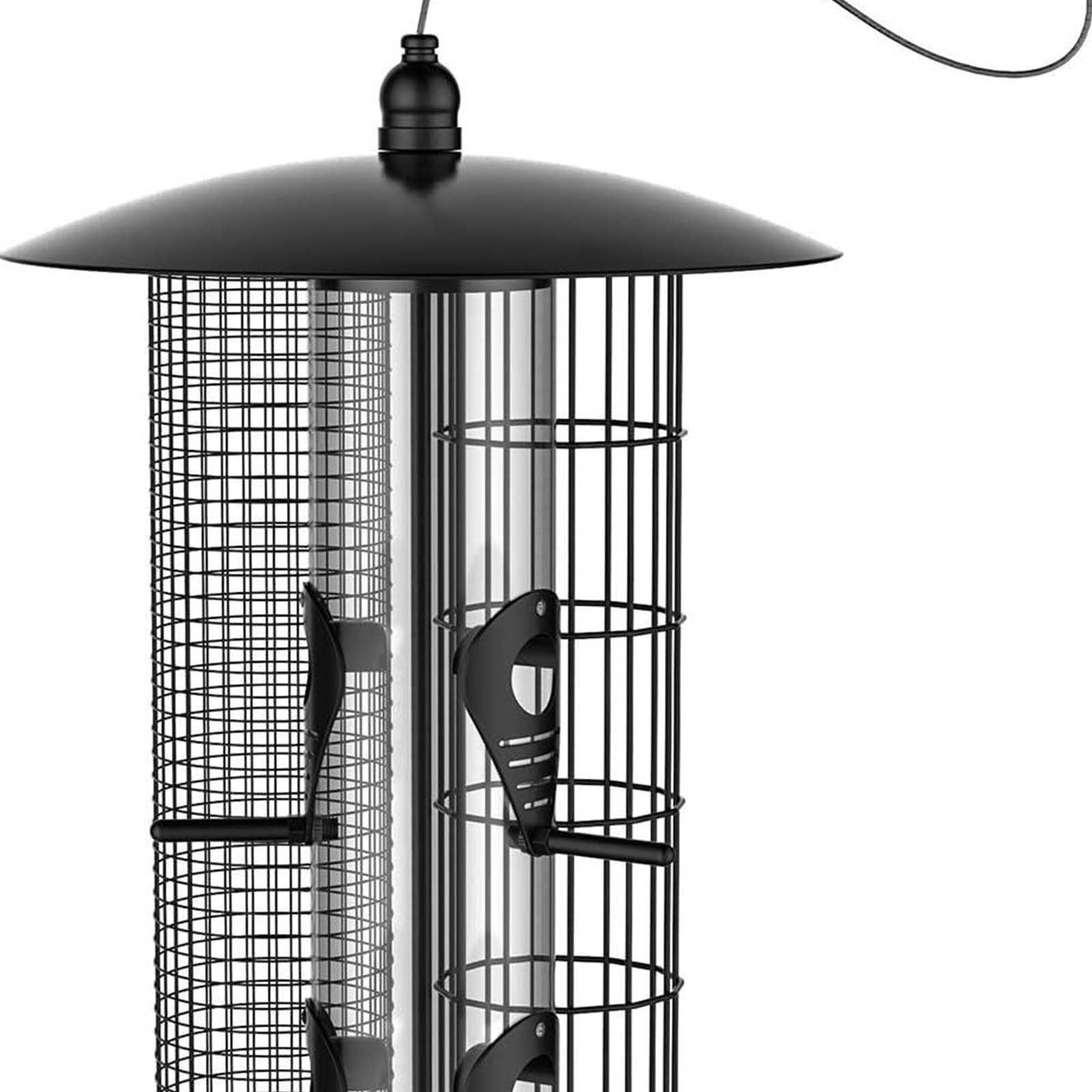 BiFandian 3 in 1 Metal Tube Bird Feeder, Outdoor Hanging Bird Feeder with Three Tubes, Multi Port Feeder for Garden and Yard