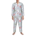 thumbnail image 3 of Daiia Bunny cartoon with easter for Men's Long-Sleeved Pajama Set – Soft & Comfortable Sleepwear Button-Up Pajamas Cozy Lounge Wear-Small, 3 of 7