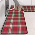 thumbnail image 2 of Kitchen Rugs Sets Of 2,Red and Green Christmas Plaid Pattern Anti Fatigue Kitchen Mat Rugs Non Slip Washable,Decorative Kitchen Floor Mats for Kitchen,Sink,Laundry,17"x47"+17"x47", 2 of 5