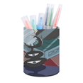thumbnail image 1 of Ranking de Reyes-theme Cylinder Pen Holder Pencil Organizer with Flannel Lining PVC Leather Material Cardboard Base for study work 10*8CM, 1 of 6
