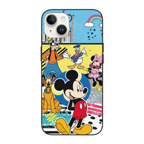 Funny Cartoon Anime Mickey Mouse (1) Phone Case Compatible with iPhone 14 Case Dual camera TPU Protective Cover For IP14-6.1in