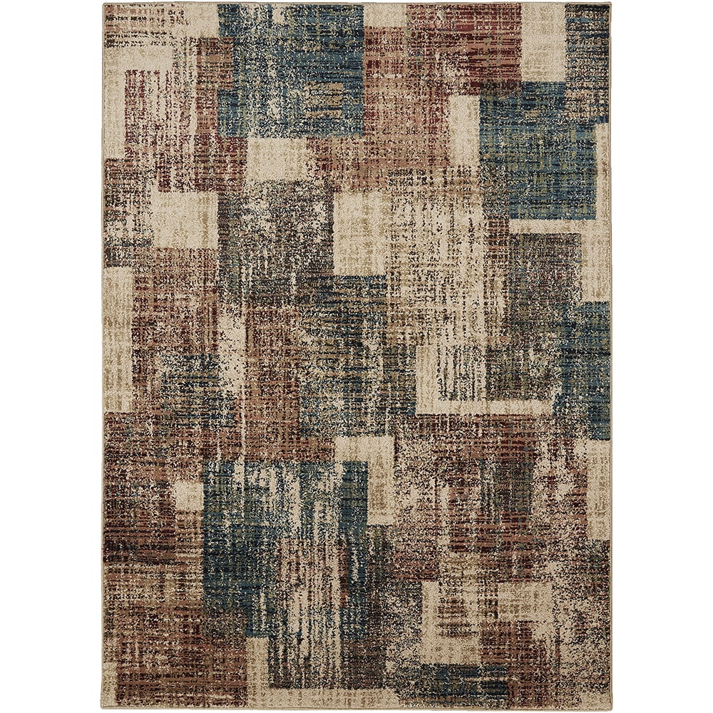 Mainstays Abstract Tile Area Rug, Madder Brown, 5' x 7'