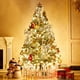 thumbnail image 4 of Lazo de cinta dorado iluminado para árbol de Navidad, decoración colgante de 33 x 23 cm, ideal para decorar el árbol de Navidad de invierno, fiestas y regalos., 4 of 7