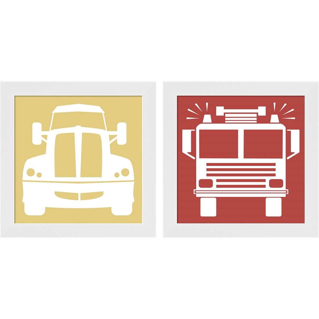 Framed Rucks Great Art Now Frontew Trucks Set B by Color Me Happy, 2 Piece Framed ...