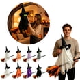thumbnail image 2 of 2026 New 28" Hanging Flying Ghost on Witch Broom, Halloween Outdoor Decorations for Porch, Patio, Lawn & Yard, Spooky Haunted House Prop (Grey), 2 of 12