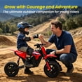 thumbnail image 3 of Track Seven 24V Electric Dirt Bike for Kids, Official Licensed Honda Electric Motorcycle, Up to10 Mph, Twist-Grip Throttle, 12" Pneumatic Tires, Bluetooth, Music, Motorcycle for Kids 6+, Red, 3 of 9