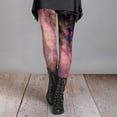 thumbnail image 2 of Gkeoshab Yoga Pants Women's Cosmic Print Yoga Leggings Universe Themed Base Layer Pants Milk Silk Grinding for Spring Summer Black L, 2 of 5