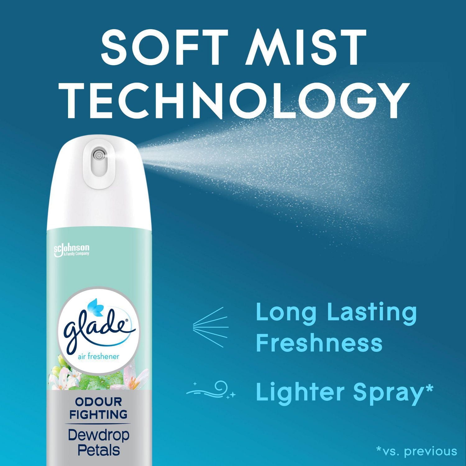 Glade® Purificateur d`air en aerosol, Pétales et Gouttes de Rosée