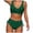 Green, variant on Women's Bikini Set Solid Color Strappy One Shoulder High Waist Sexy Two Piece Swimsuit for Beach Vacation,Black,L