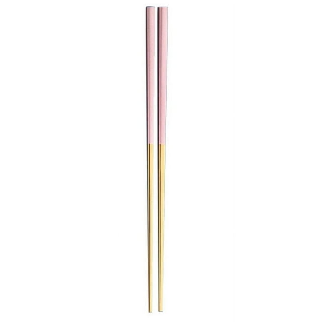 Less Than 5 Tableware 1 Pairs Stainless Chopsticks Reusable Dishwasher Noodles Chopsticks Eating Cooking Dinning Flatware Kitchen Utensils(Gold )