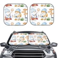 thumbnail image 6 of Lsque Gnome Camping Fishing 2 PCS Windshield Sun Shade | CarFoldable Window Covers | Car Accessories Reflect UV for Universal Cars SUV Truck | Large, 6 of 7