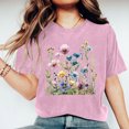 thumbnail image 2 of RKSTN Hauts d'Été pour Femmes 2024 Décontractés Coupe Ample Polyvalents T-Shirts Graphiques Mode à Imprimé Floral Respirants Manches Courtes Col Rond T-shirt Blouses, Cadeaux de la Fête des Mères, 2 of 5