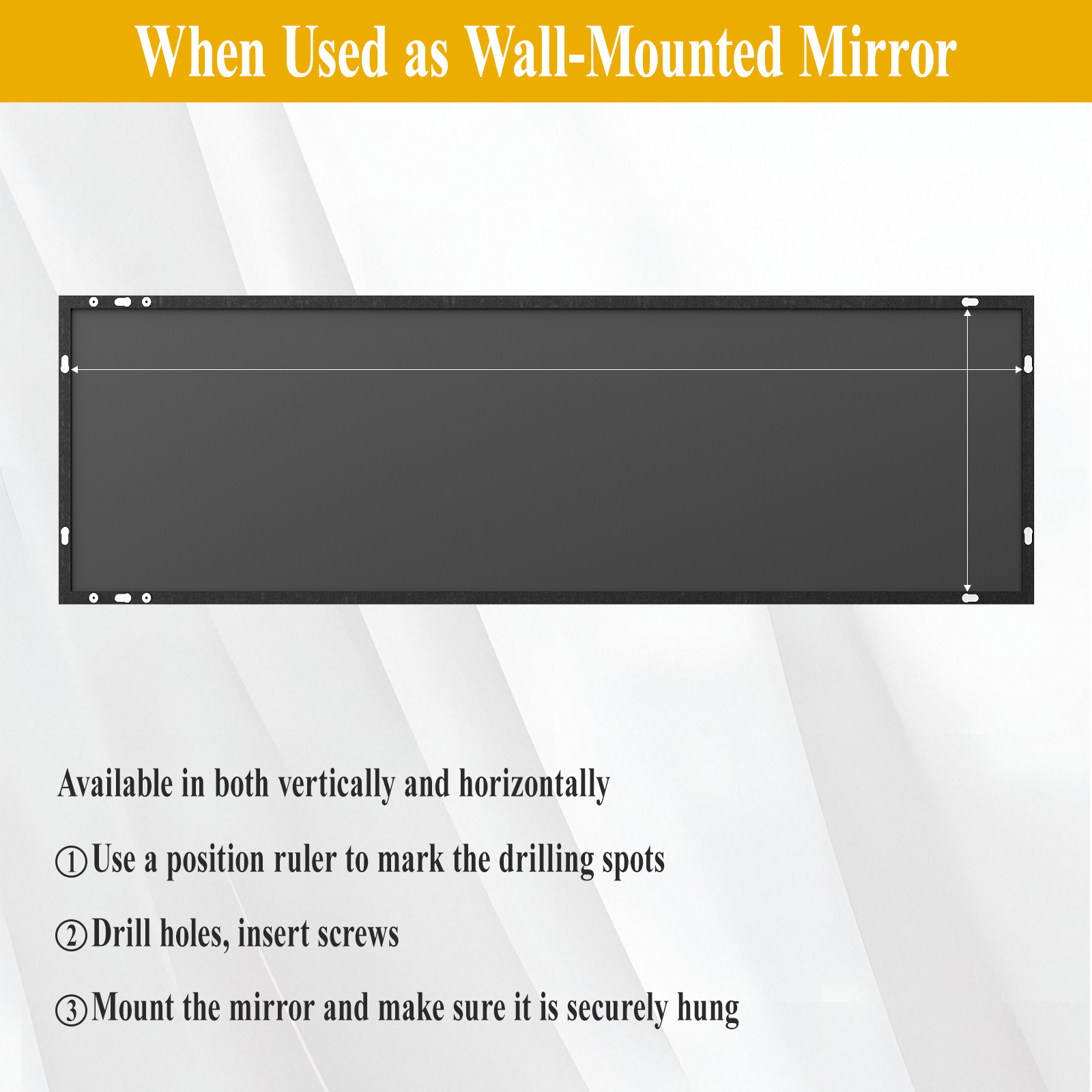 Beautypeak Full-Length Door Mirror, Black, 48x14 photo 3