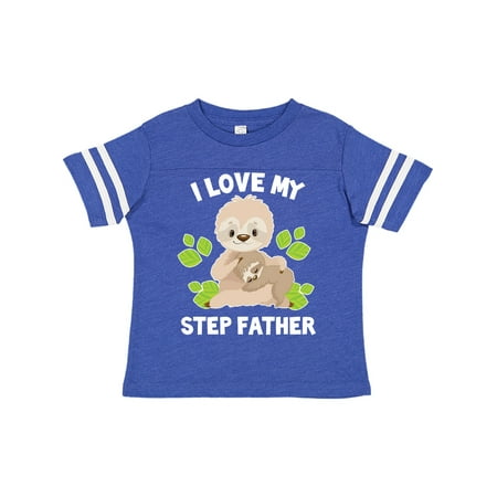 

Inktastic Cute Sloth I Love My Step Father with Green Leaves Gift Toddler Boy or Toddler Girl T-Shirt