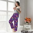 thumbnail image 4 of Uemuo Retro 80s Style Pattern Women's Wide Leg Palazzo Lounge Pants with Pockets Light Weight Loose Comfy Casual Pajama Pants-Small, 4 of 9