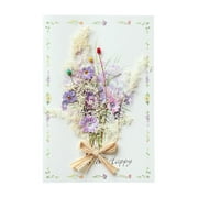 Fiogavroetic Mother's Day Carnation Dried Flower Greeting Card Mother's Day Birthday Card