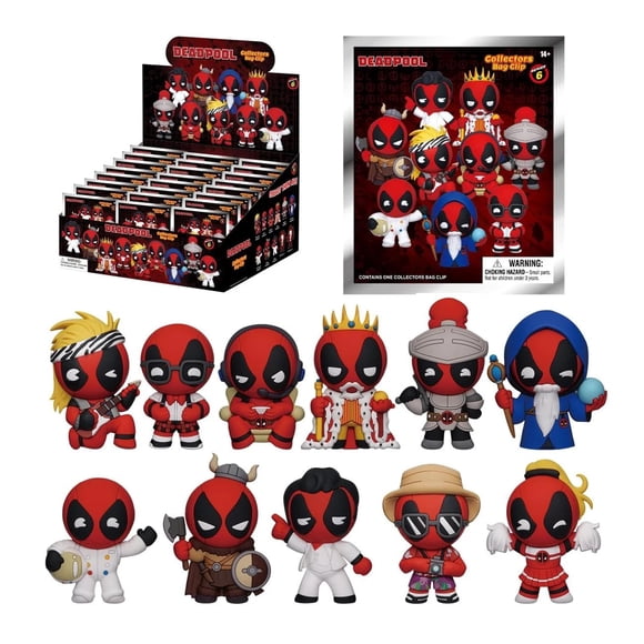 Clip figurativo para bolsas, monograma, serie Deadpool, serie 6-3D, clip para bolsas de espuma