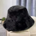 thumbnail image 3 of ievspot Women Winter Bucket Hat Fuzzy Plush Short Brim Dome Windproof Warmth Sun Protection Fisherman Cap Outdoor Travel Headwear, 3 of 7