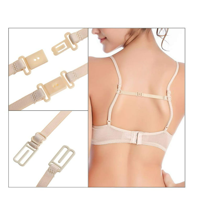 GLiving Bra Strap Clips, Non-slip Elastic Bra Straps Holder Women's for  Full Cup Size, Bra Clips for Straps for The Back for Racer Back, Conceal  Straps Cleavage Control 