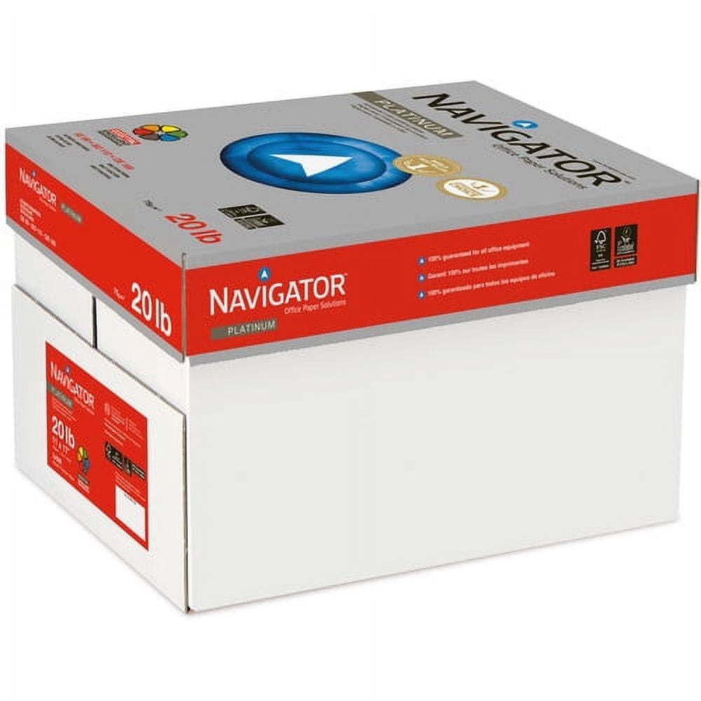 Navigator Platinum Digital Inkjet, Laser Copy & Multipurpose Paper 11" x 17" - 20 lb Basis Weight - Smooth - 2500 / Carton - Bright White