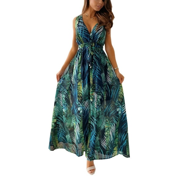 Sociala Lady V Neck Beach Long Maxi Dresses Summer Casual Maxi Dress