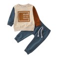 thumbnail image 1 of Gibobby Conjunto de ropa para bebé y niño Camiseta de manga larga con estampado de para niños pequeños y Niñass(Azul, 6-12 Meses), 1 of 5