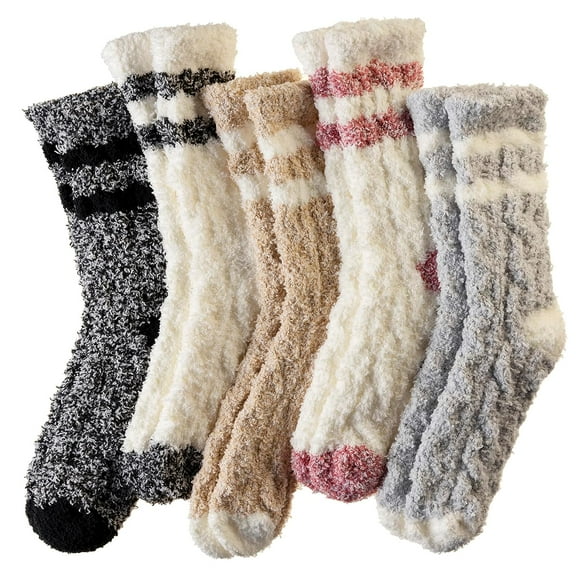 Holzlrgus Womens Fuzzy Socks Soft Warm Fluffy Socks Winter Sleep Thermal Plush Casual Cozy Home Socks