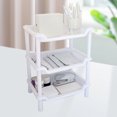 thumbnail image 3 of Estante de cocina y almacenamiento de maquillaje desmontable, multiusos para dormitorio, organizador de encimera de baño funcional de 3 niveles de color blanco, 3 of 7